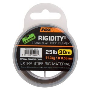 Fox Edges Rigidity Chod filament 0.53mm 25lb x 30m trans khaki