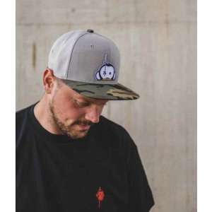 Monkey Climber Šiltovka Logo Patch Snapback Grey with Camou peak