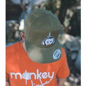 Monkey Climber Šiltovka Logo Patch Snapback Olive