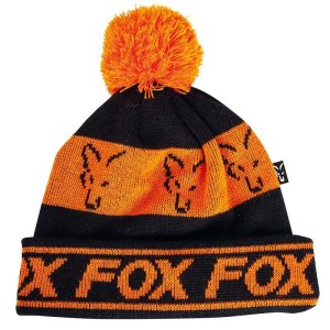 Fox čiapka Black / Orange Lined Bobble