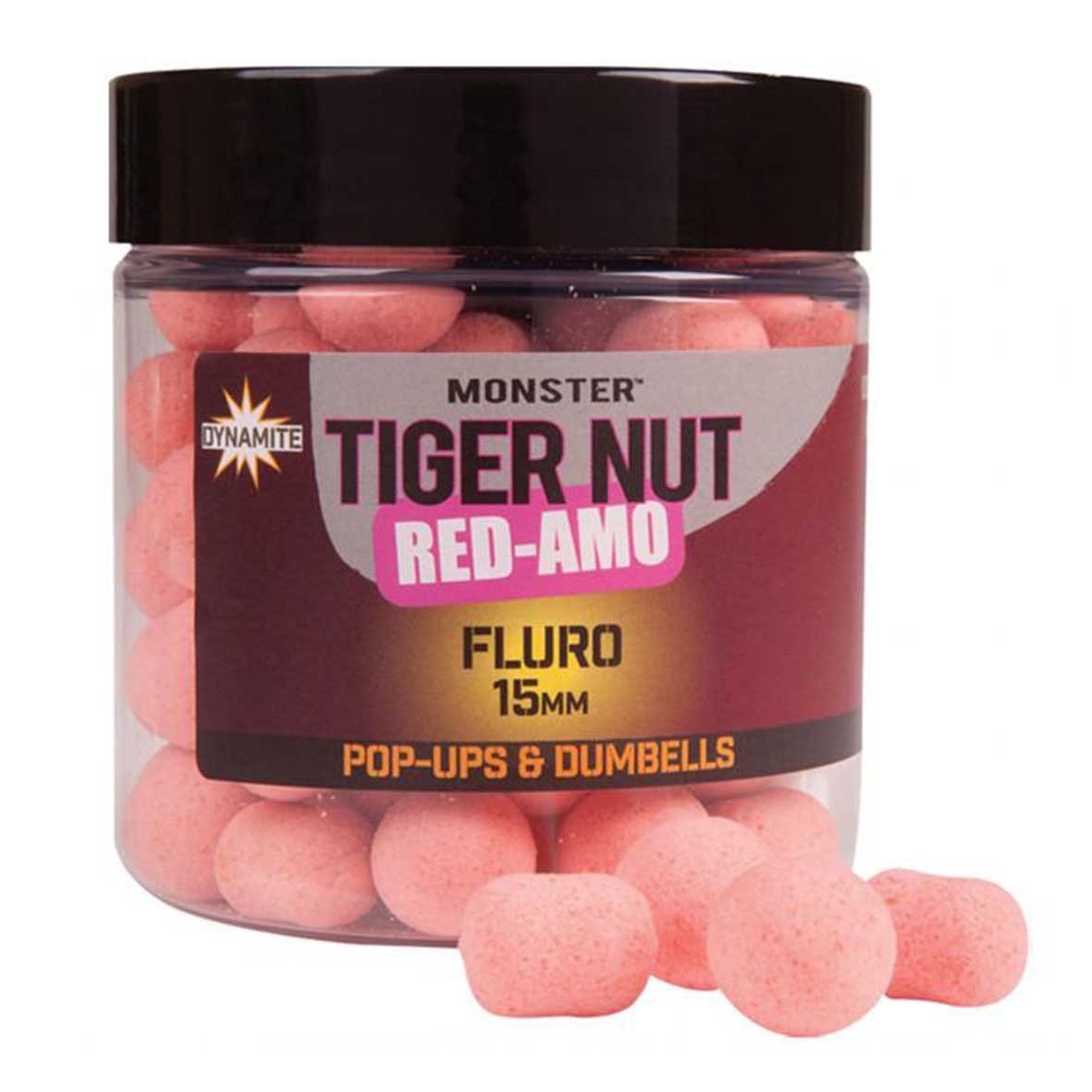 Dynamite Baits Pop-Ups Dumbells Fluro Monster Tiger Nut Red-Amo