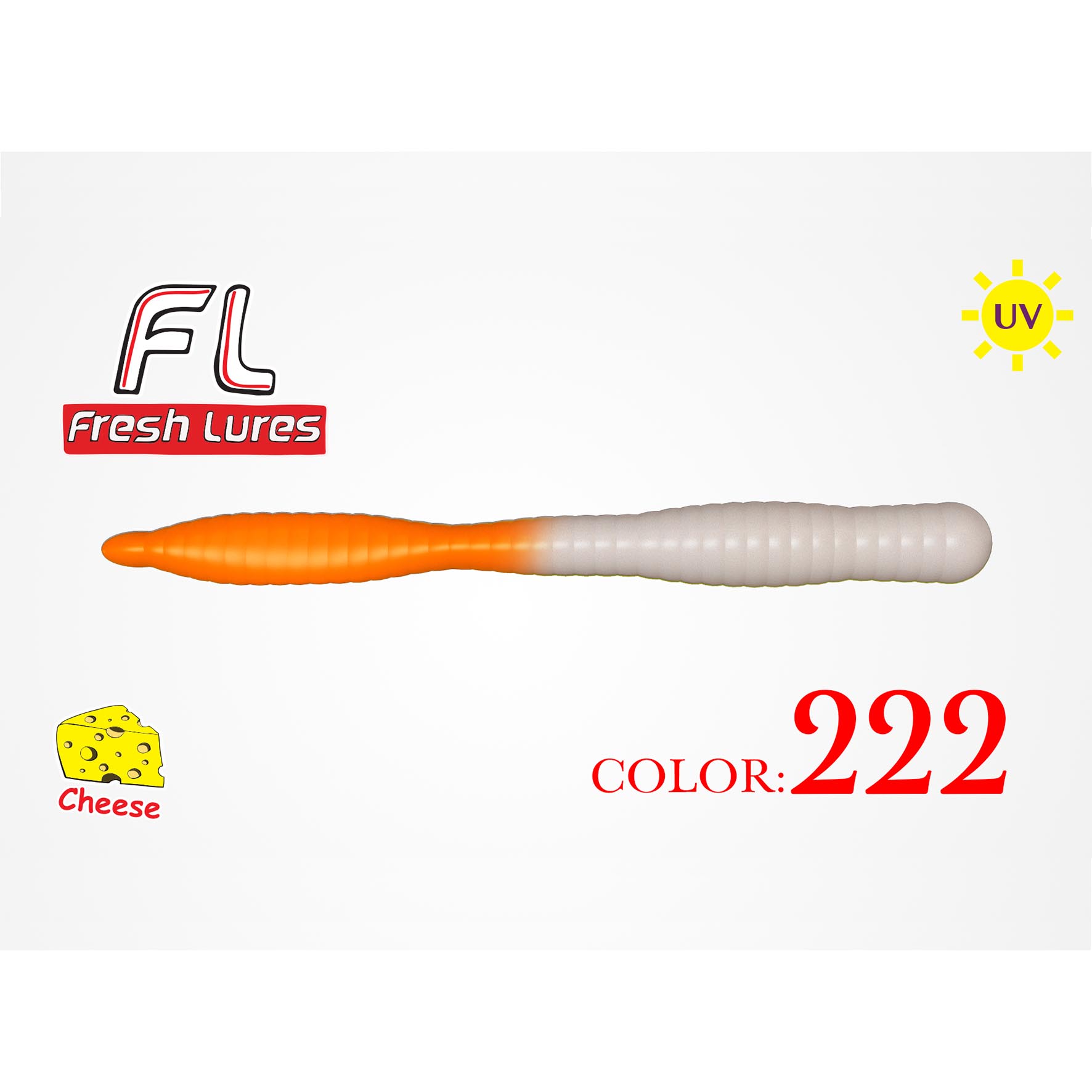 Fresh Lures FlatWorm 3,1" 8cm 1,65gr #222 Bielo Oranžová