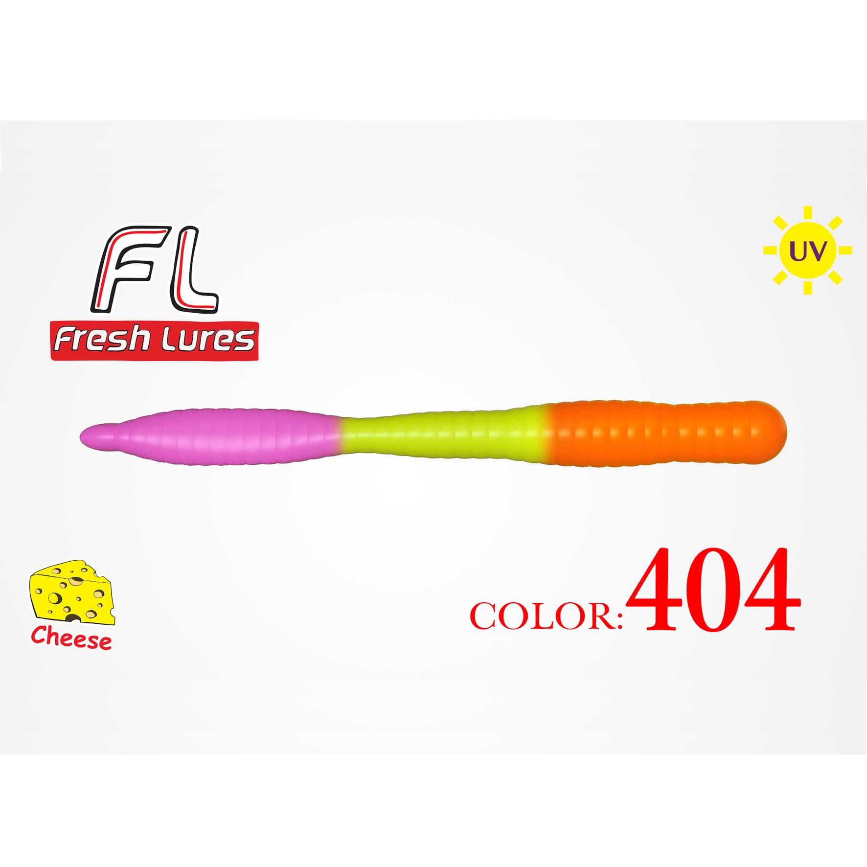 Fresh Lures FlatWorm 3,1" 8cm 1,65gr #404 Oranžovo Žlto Ružová