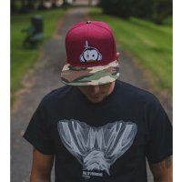 Monkey Climber Šiltovka Snapback Burgundy with Camou peak