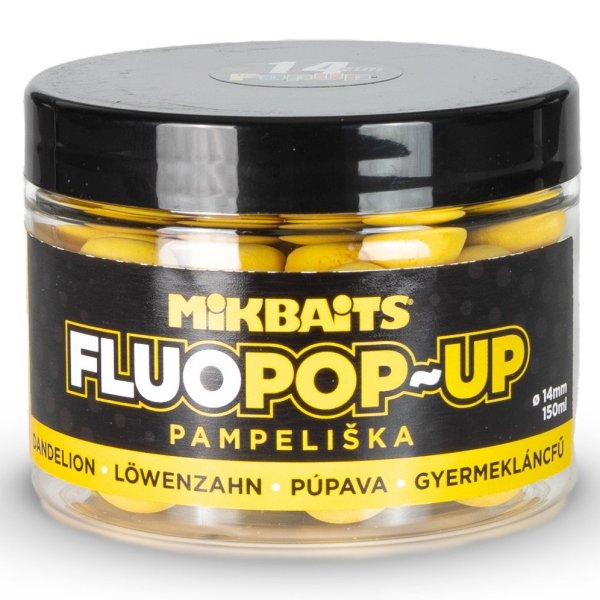 Mikbaits Fluo Pop-up Boilies Pampeliška 14mm 150ml