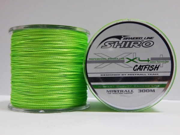 Mistrall Shiro Catfish 300m 0,80mm fluo zelená 72,6kg