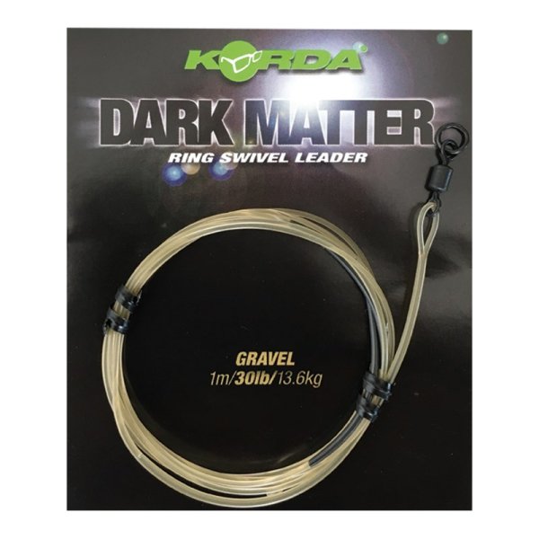 Korda Dark Matter Leader Size 8 Ring Swivel Weedy Green 40lb 1m