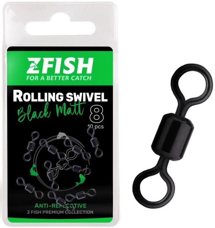 Zfish Obratlík Rolling Swivel Black Matt vel.8